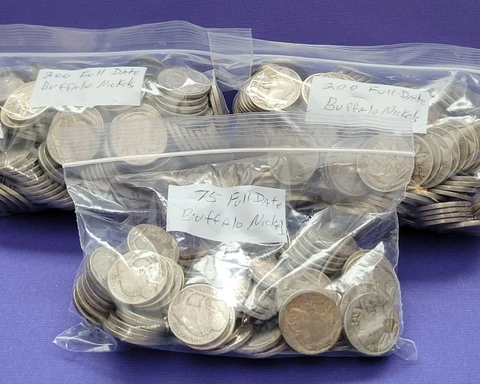 Lot of 475 Full Date Buffalo Nickels 5c 1920's-30's  230763 Cover