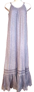 ANTHROPOLOGIE DAILY PRACTICE ARLENE MAXI DRESS RUFFLE HEM LACE TRIM LILAC XS NWT - Picture 1 of 6