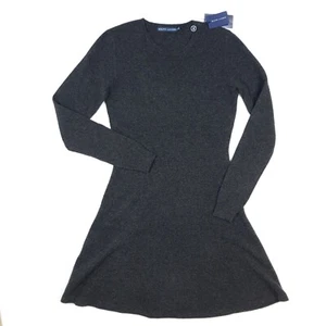 Ralph Lauren Sweater Dress Medium UK 10 12 Pure Wool Grey Knit A Line Fitted NEW - Picture 1 of 16