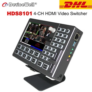 DeviceWell HDS8101 4-CH HDMI Video Switcher Mixer 5" HD LCD Screen UVC Streaming - Picture 1 of 6