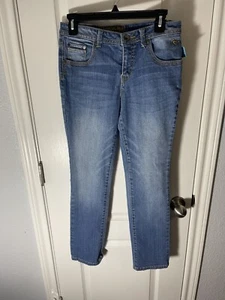 Girls Justice Size 12 1/2 Denim Jean Pants Simply Low Straight - Picture 1 of 6