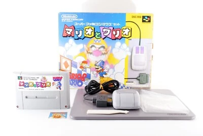 Nintendo Super Famicom SFC Mario and Wario Mouse Set SNES w/Box Tested Japan JP - Image 1 of 4