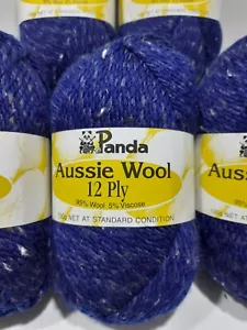 8 x Panda Aussie Wool 12 Ply 100g Balls. Navy With Specks. NEW. No Longer Made. - Picture 1 of 7