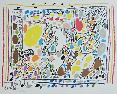 LITOGRAFÍA DE PABLO PICASSO A los Toros Le Picador II NUMERADA A MANO 505/1000 Foto 1 de 4