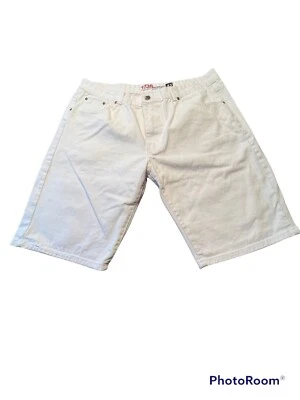 1738 DYNASTY WHITE DENIM SHORTS MEN'S 42 SLIM 100% COTTON - Image 1 of 4