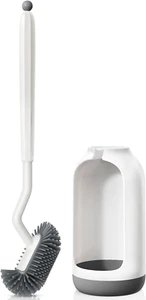 Toilet Bowl Brush Holder Set: Deep Cleaning Silicone Toilet Cleaner Scrubber und - Picture 1 of 12