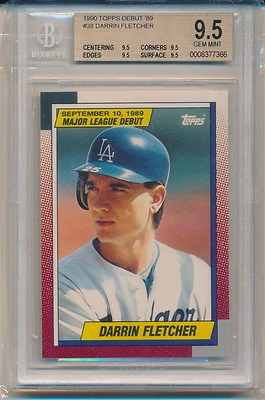 1990 Topps Major League Debt Darrin Fletcher (#38) (All 9.5 Sub grades) BGS9.5 - Image 1 of 2