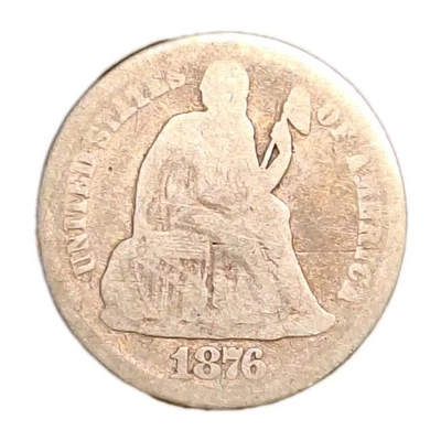 1876 Seated Liberty Dime Nicer Obverse US Centennial Year Worn/Lower Grade  - Image 1 of 4