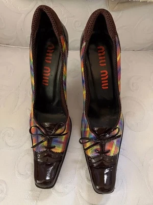 Tacones holográficos lenticulares vintage Miu Miu otoño 1999 talla 39 usados Foto 1 de 4