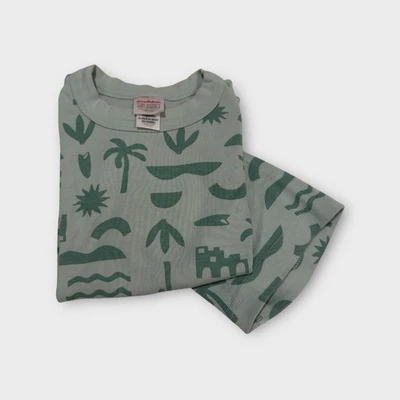 Conjunto de pijama de algodón orgánico Hanna Andersson para niños talla 5 estampado verde usado en excelente estado Foto 1 de 3