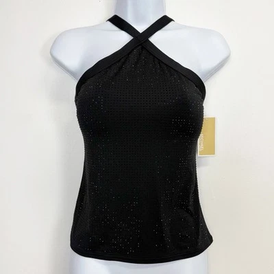 Michael Kors с заклепками танкини верхний женщин размер средний черный бикини верхний плавать новый с Ярлыками - Изображение 1 из 4
