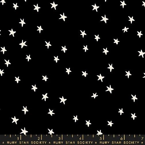 Black - White Stars 108" fabric by Moda, RS4111 50, Starry, Ruby Star - Image 1 of 1