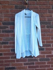 Eileen Fisher women's open white cardigan size medium cotton and nylon mid... - Picture 1 of 8