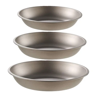 Plato de cena de titanio al aire libre vajilla de viaje camping plato de frutas plato de ensalada Foto 1 de 4