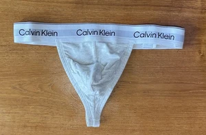 Neue Calvin Klein Icon Baumwoll-Stretch-Tangas, hellgrau meliert, Extra Small - Bild 1 von 3