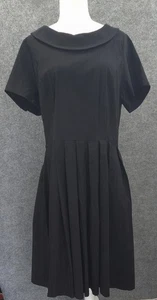 Vestido GownTown Para Mujer 3X Manga Corta Ajuste Acampanado Elastizado Retro Clásico Negro NUEVO - Imagen 1 de 16