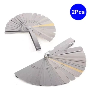 2Pcs 32Blade Feeler Filler Gauge Spark Plug Gap Metric Imperial Measuring Brass - Picture 1 of 11