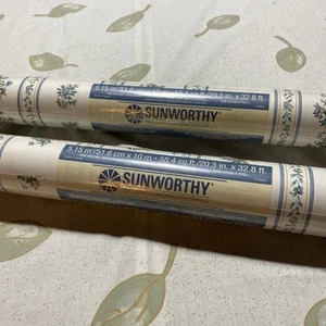 2 VTG Sunworthy Wallpaper Double Roll 55.4 sq.ft. Flowers Pattern 156106 - Picture 1 of 9