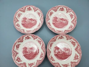 Vintage Johnson Brothers Old Britain Schlösser Rosa 7 1/2" Suppenschüssel 4er Set - Bild 1 von 11