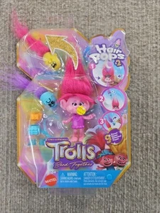 Trolls Band Together Hair Pops 3" Amapola Nuevo 9 Piezas DreamWorks Mattel Rosa - Imagen 1 de 2