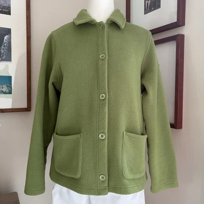 Chaqueta Blazer LL Bean Polar Mediana Verde Abotonada Exterior Otoño Bolsillos  Foto 1 de 4