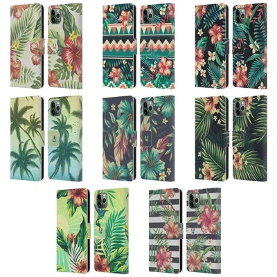 HEAD CASE DESIGNS TROPICAL PRINTS LEATHER BOOK CASE FOR APPLE iPHONE PHONES - Image 1 of 4