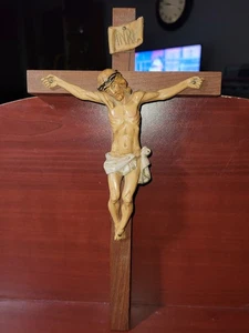 Fontanini Italia Corpus Crucifijo Madera Cruz Jesús Cristiano 12" - Imagen 1 de 2