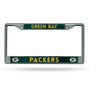 Green Bay Packers Chrome License Plate Frame – Printed Insert – Official NFL Car - Picture 1 of 1