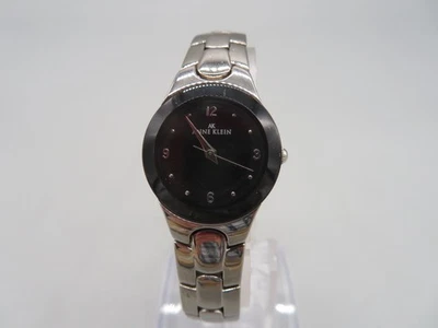 Reloj Damas Anne Klein Esfera Negra Banda Tono Plateado 10/6783 Y121E Batería Nueva Foto 1 de 4