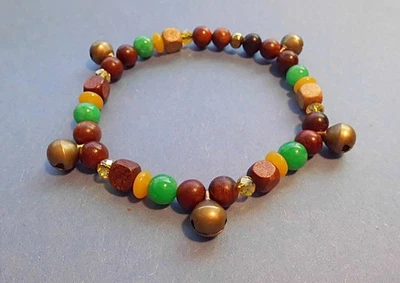 8.5 - 9" BELLY DANCE CUENTAS JINGLE BELLS TOBILLERA ELÁSTICA NUEVA *EE. UU.* Foto 1 de 4