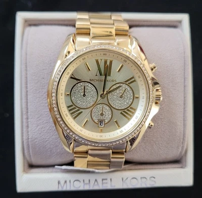 MICHAEL KORS MK6538 LADIE'S BRADSHAW QUARTZ GOLD DIAL WATCH - Image 1 of 4