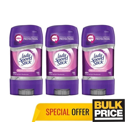 Lady Speed Stick Breath Of Freshness Gel Deodorant 48H Sweat Protect 65g 3-Pack - Image 1 of 4