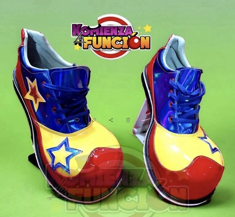 Zapatos Payaso Profesionales Mexicanos Amarillo Rojo Zapato Para Payaso Hechos en México Foto 1 de 1