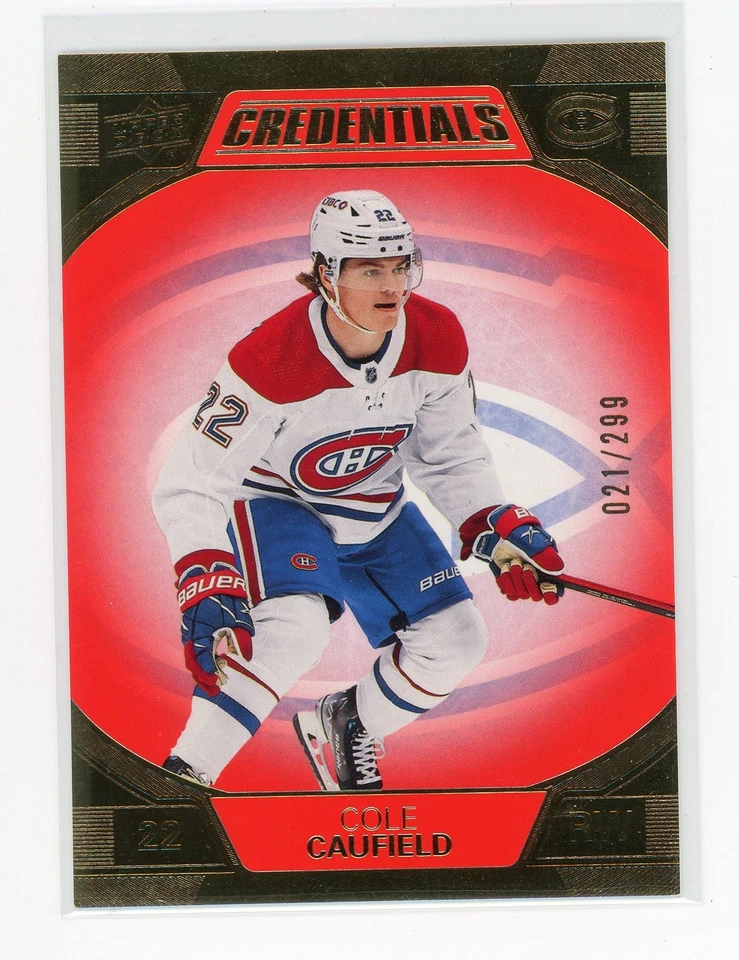2022-23 Upper Deck Credentials Red /299 Cole Caufield #44 - Image 1 of 1