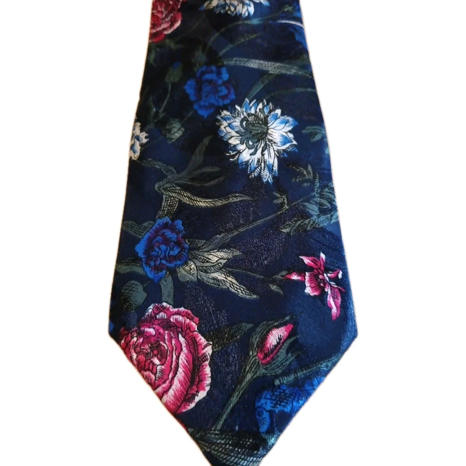 Carlos Tomasini высокого класса цветочный галстук черный назад красный и синий цветы так изящный - Изображение 1 из 4