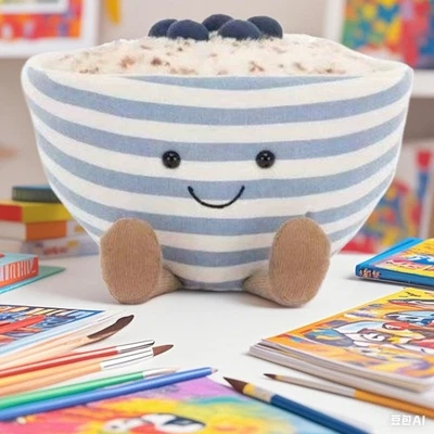 7-Zoll-Jellycat-Amuseables-Hafer-gestreift-blau-Plüschpuppe-Etikett