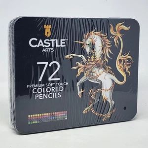 Castle Arts 72 Premium Soft Touch Colored Pencils + Tin Box Factory Sealed NEW - Picture 1 of 9
