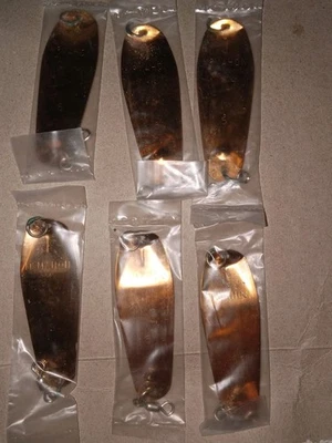 6 Vintage USA Luhr Jensen McMahon #5 Salmon Troll Fishing Spoon Lure Fasher  - Image 1 of 2