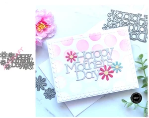 Plantilla de papel de corte de metal Happy Mothers Day libro de recortes hágalo usted mismo Reino Unido - Imagen 1 de 5