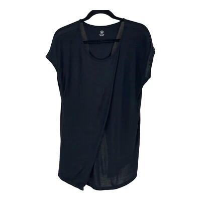 GAIAM Top Women's Size MEDIUM Black Active T-Shirt Split Back Activewear - Image 1 of 4