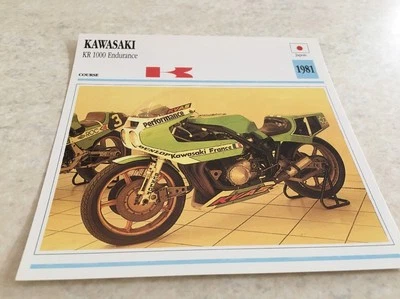 Card Kawasaki Motorcycle Kr 1000 Endurance 1981 Collection Atlas KR1000 - image 1 of 2