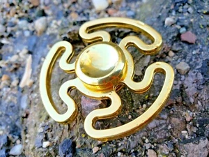 Gold Fidget Spinner All Metal Toys Kids Adults Boys Girls ADHD Focus Stress - Picture 1 of 12