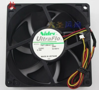 Nidec T92T12MHA7-57 12V 0.14A 9025 9CM 3Pin Quiet Case Cooling Fan - Image 1 of 4
