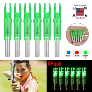 6Pcs Archery LED Lighted Nock Tail 6.2mm For Compound Bow Hunting Arrow Nocks-US - Picture 1 of 15
