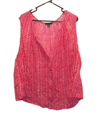 Regata Willi Smith rosa branca manchas Chevron listras botão frontal 3X - Imagem 1 de 4