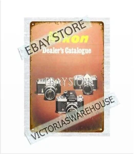 1971 NIKON CAMERA DEALERS catalog cover metal tin sign reusable wall home tavern - Picture 1 of 4