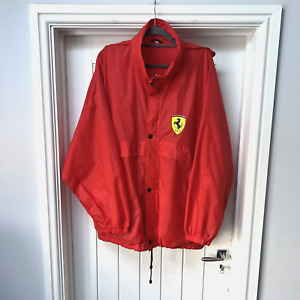 Idea Ferrari Men's Windbreaker Hooded Zip Up Jacket Red Size XL