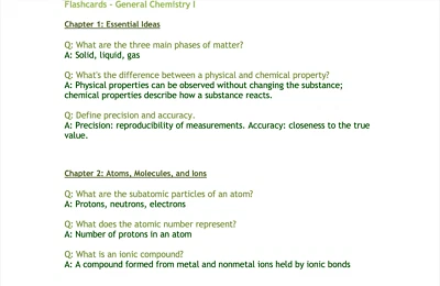 **DIGITAL DOWNLOAD** General Chemistry one full course sudy guide - Image 1 of 3