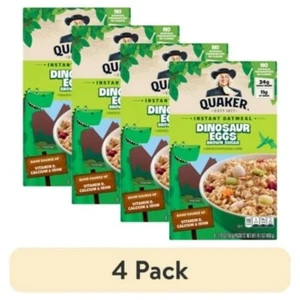 (4 pack) Quaker Instant Oatmeal, Dinosaur Eggs & Brown Sugar, 1.76 oz - Picture 1 of 5