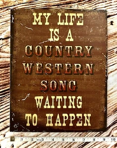 Vintage Country Western Metal Wall Art 9” x 12” - NEW - - Picture 1 of 6